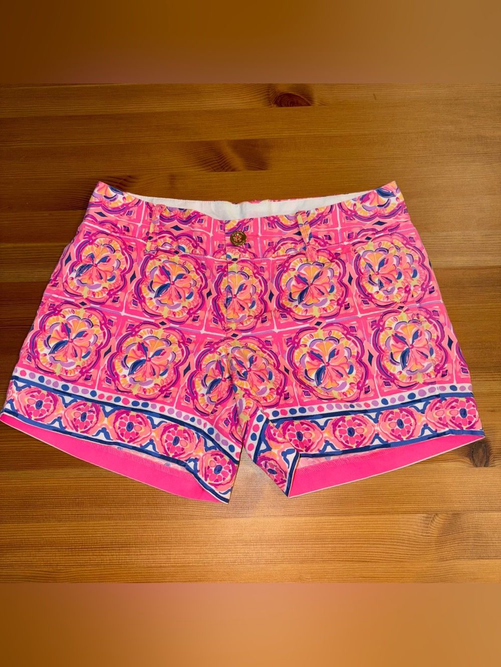 Lilly Pulitzer Callahan Shorts Womens Size 2 Pink Fusion Rock Chino